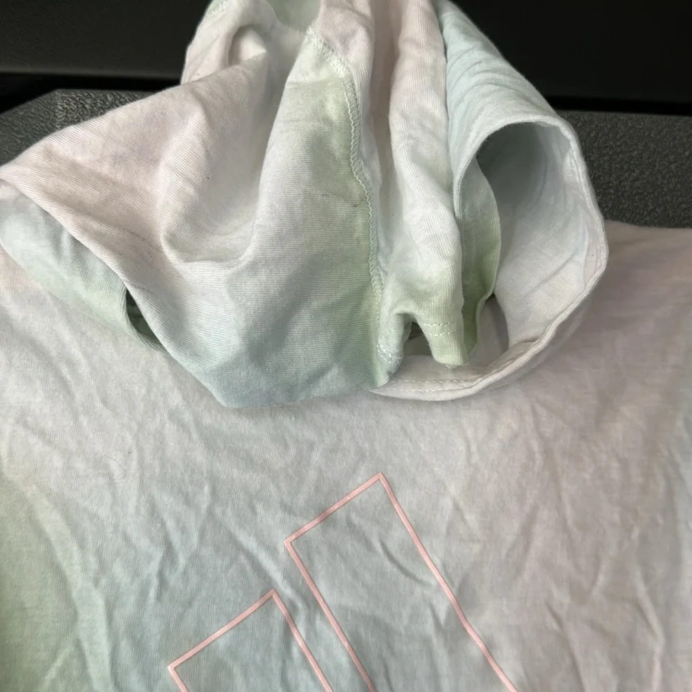 Girls Adidas tie die high low tee hoodie Sz Small 7/8 - Picture 6 of 9